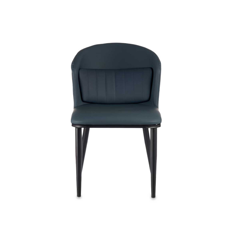 FAUTEUIL BLEU DOSSIER ROND AVEC COUSSIN 