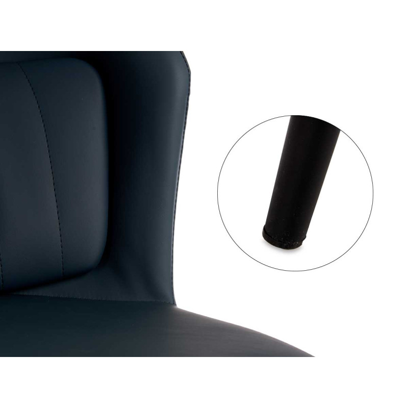 FAUTEUIL BLEU DOSSIER ROND AVEC COUSSIN 