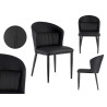 ROUND BACK BLACK ARMCHAIR WITH CUSHION