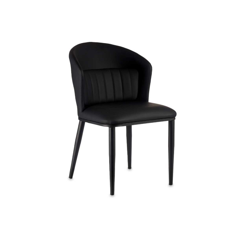FAUTEUIL NOIR DOSSIER ROND AVEC COUSSIN