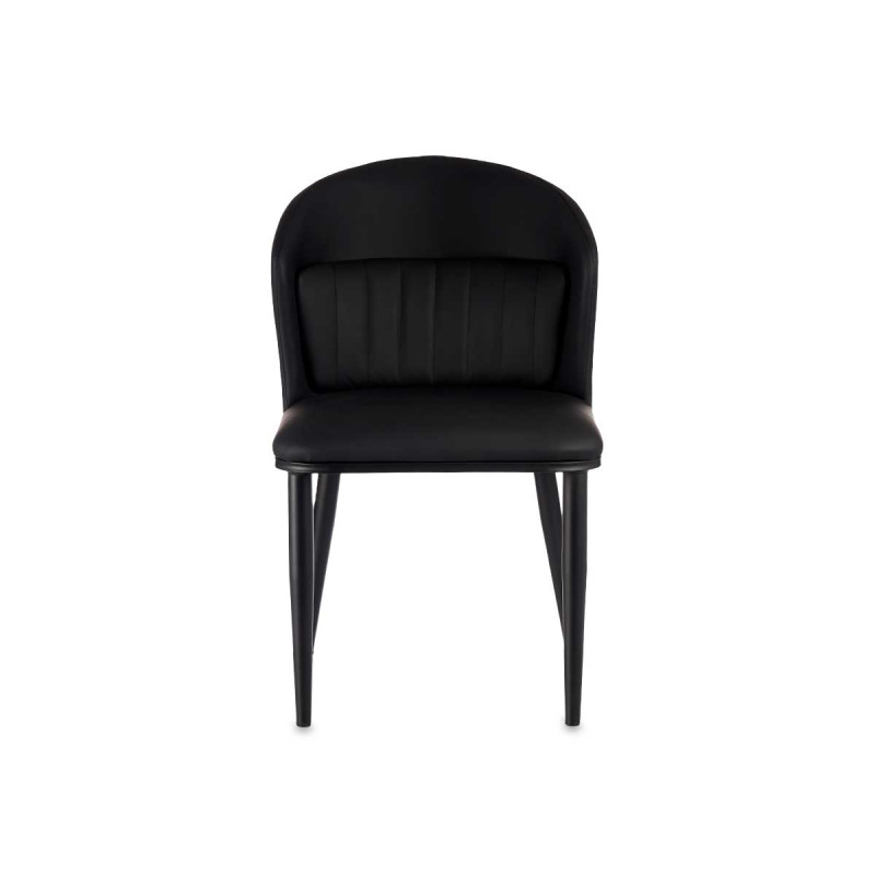 FAUTEUIL NOIR DOSSIER ROND AVEC COUSSIN