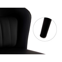 POLTRONA PRETO ENCOSTO REDONDO COM ALMOFADA 