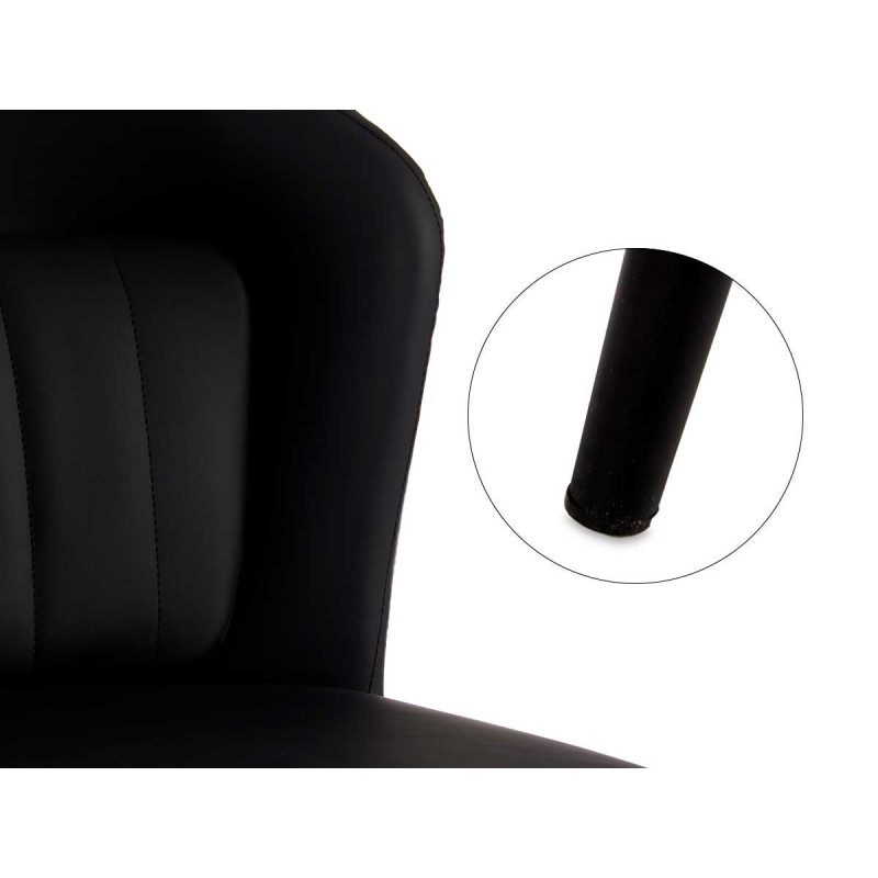 POLTRONA PRETO ENCOSTO REDONDO COM ALMOFADA 
