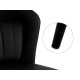 FAUTEUIL NOIR DOSSIER ROND AVEC COUSSIN