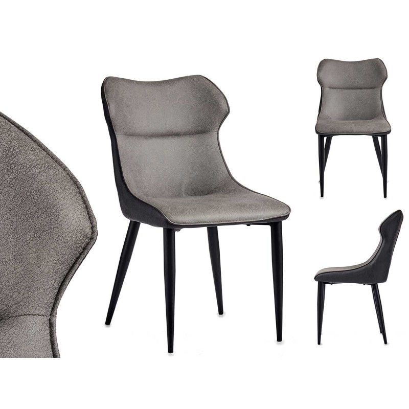 FAUTEUIL GRIS DOSSIER INCLINE
