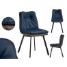 BACK WITH BUTTONS BLUE ARMCHAIR WITH GREY EDGE