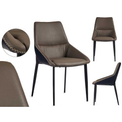 FAUTEUIL GRIS CLASSIQUE LISSE AVEC BORD TRESSÉ
