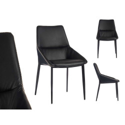 POLTRONA NERO CLASSICO LISCIO CON BORDO INTRECCIAT