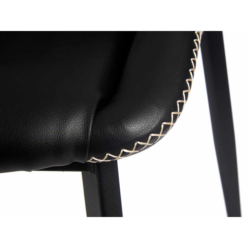 FAUTEUIL NOIR CLASSIQUE LISSE AVEC BORD TRESSÉ
