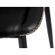 FAUTEUIL NOIR CLASSIQUE LISSE AVEC BORD TRESSÉ