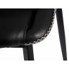 CLASSIC SMOOTH BLACK ARMCHAIR WITH BRAIDED EDGE