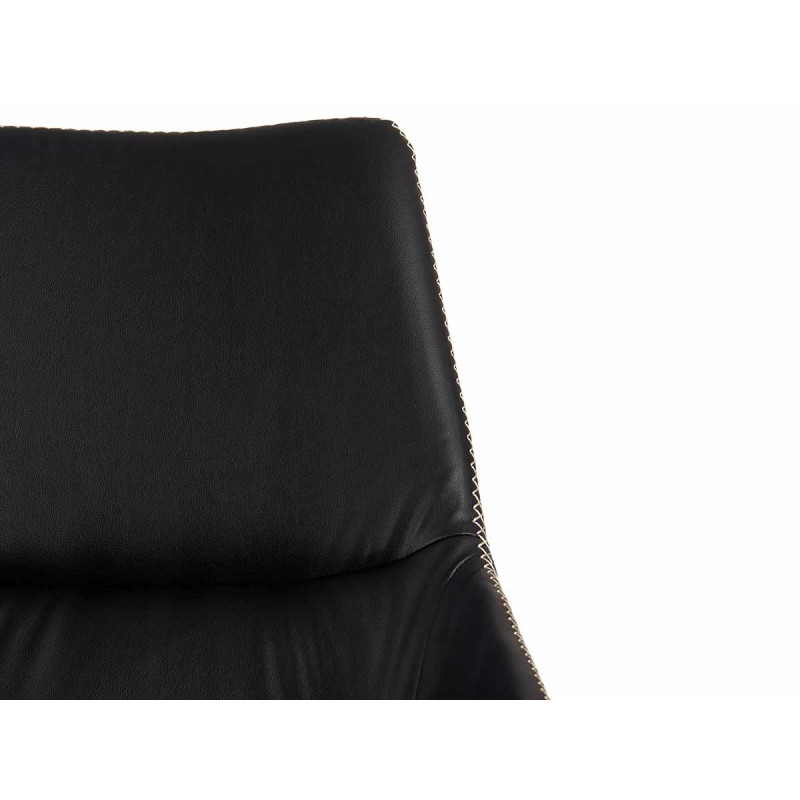 FAUTEUIL NOIR CLASSIQUE LISSE AVEC BORD TRESSÉ