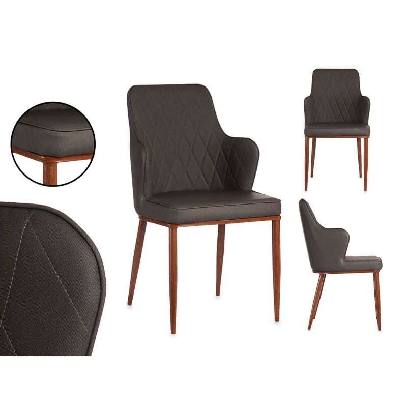 FAUTEUIL GRIS CLASSIQUE LOSANGES 