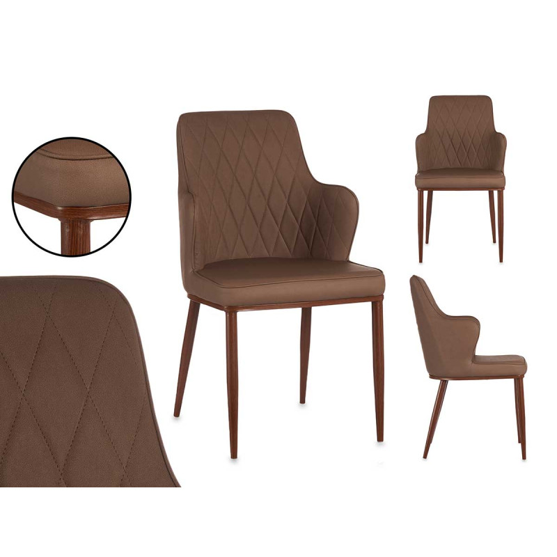 POLTRONA MARRONE CLASSICA ROMBI