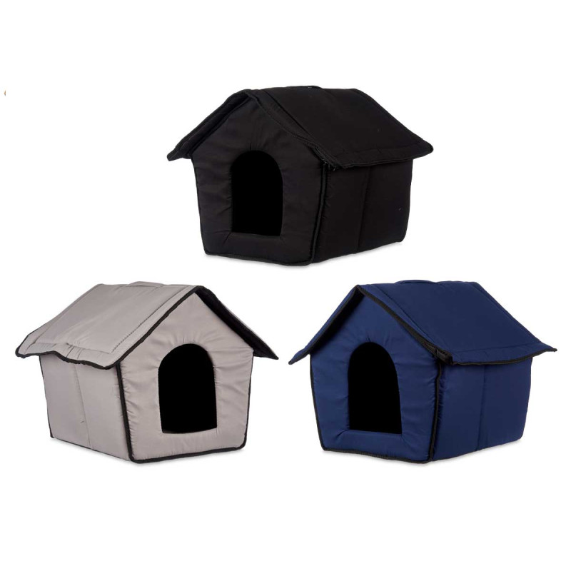 PADDED MEDIUM PET HOUSE ASSORT 3 COLOURS 