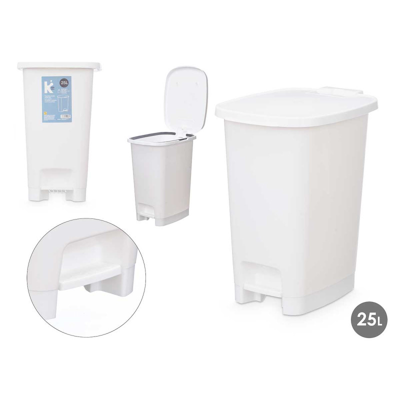 BALDE DO LIXO 25L PEDAL BRANCO