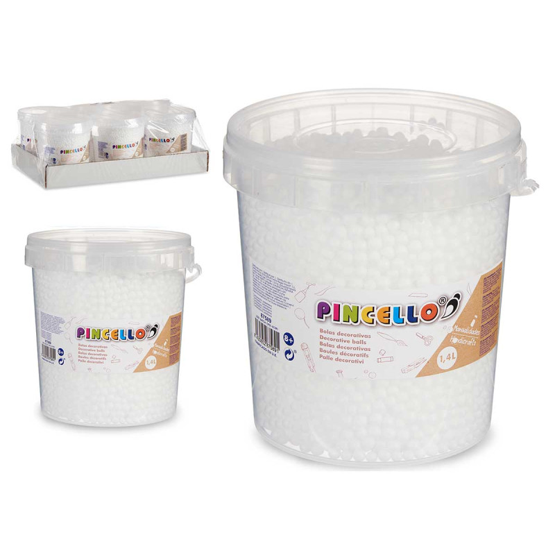 FRASCO BOLAS POLIESTIRENO BRANCO 