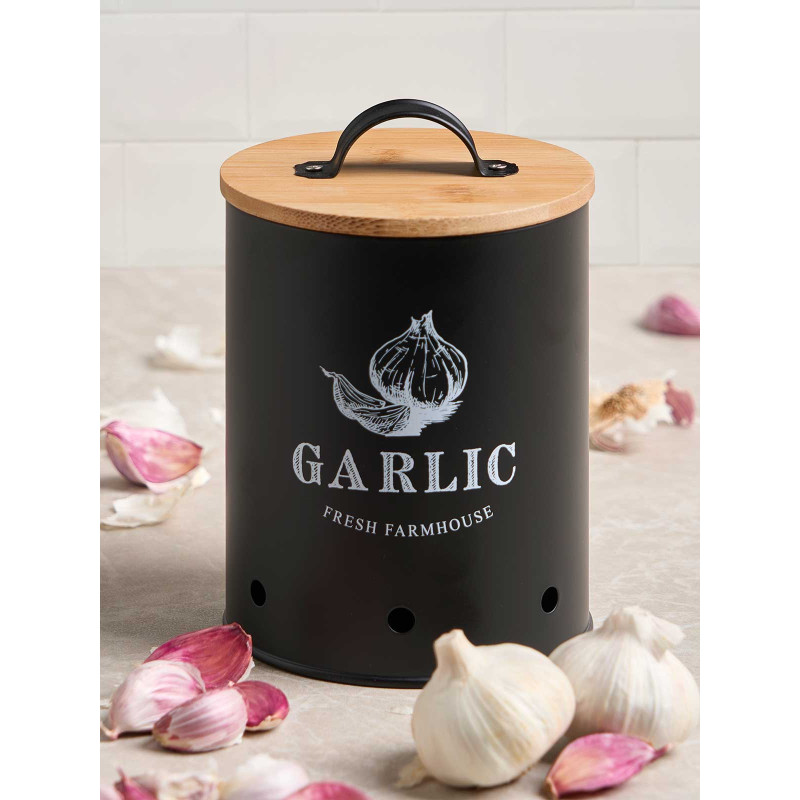 BARATTOLO PER AGLIO TAPPO BAMBU NERO