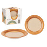 PIATTO DOLCE GRES MANTOVANA 3D MARRONE 19CM