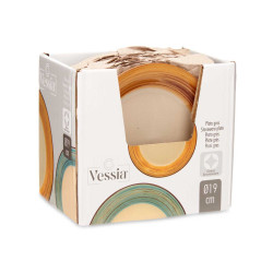 PLATO POSTRE GRES CENEFA 3D MARRON 19CM