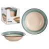 ASSIETTE CREUSE GRES BANDE 3D BLEU 21CM