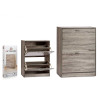 2 DOOR DARK GREY WOOD SHOE CABINET 