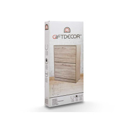 PORTA SCARPE LEGNO 2 PIANI GRIGIO SCURO