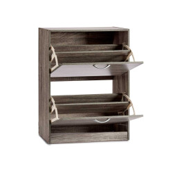 PORTA SCARPE LEGNO 2 PIANI GRIGIO SCURO