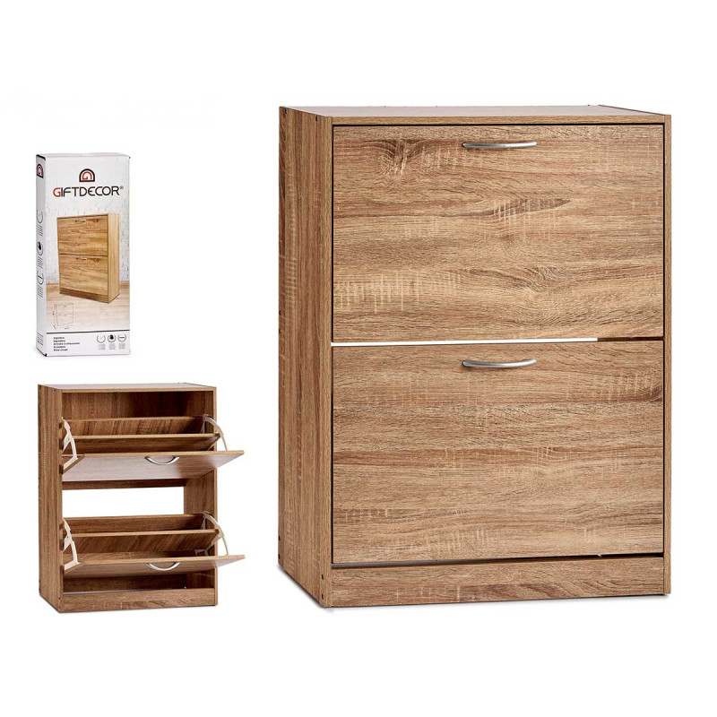 SCARPIERA DI LEGNO 2 PIANI COLORE BEIGE