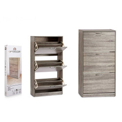 3 DOOR DAKR GREY COLOUR SHOE CABINET 