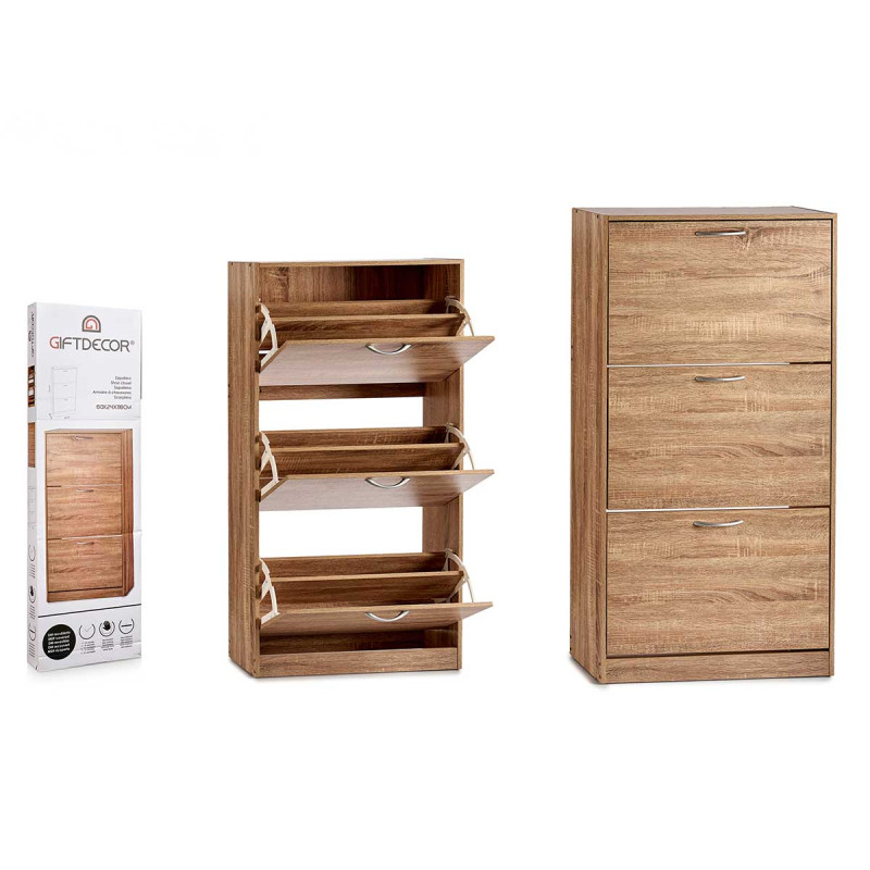 PORTA SCARPE LEGNO 3 PIANI COLOR BEIGE 