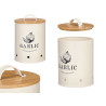 BOTE PARA AJOS TAPA BAMBU CREMA