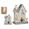 BIG WHITE WOOD HOUSE WITH GLITTER AND LIGHT 