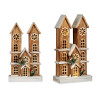 NATURAL WOOD HOUSE WITH GLITTER AND LIGHT 