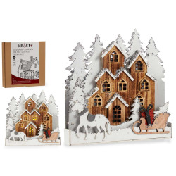 VILLAGE BLANCHE TRAINEAU PAILLETTES AC/LUMIERE