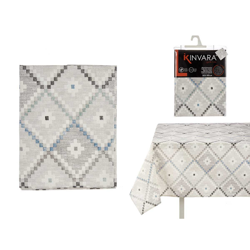 TOALHA MESA LONA ANTIMANCH 140X180CM LOSANG AZUL