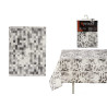 140X180CM GREY SQUAR STAIN RESIST CANVAS TABLECL 