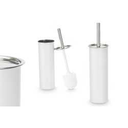 PORTE BALAI DE TOILETTE EN ACIER BLANC