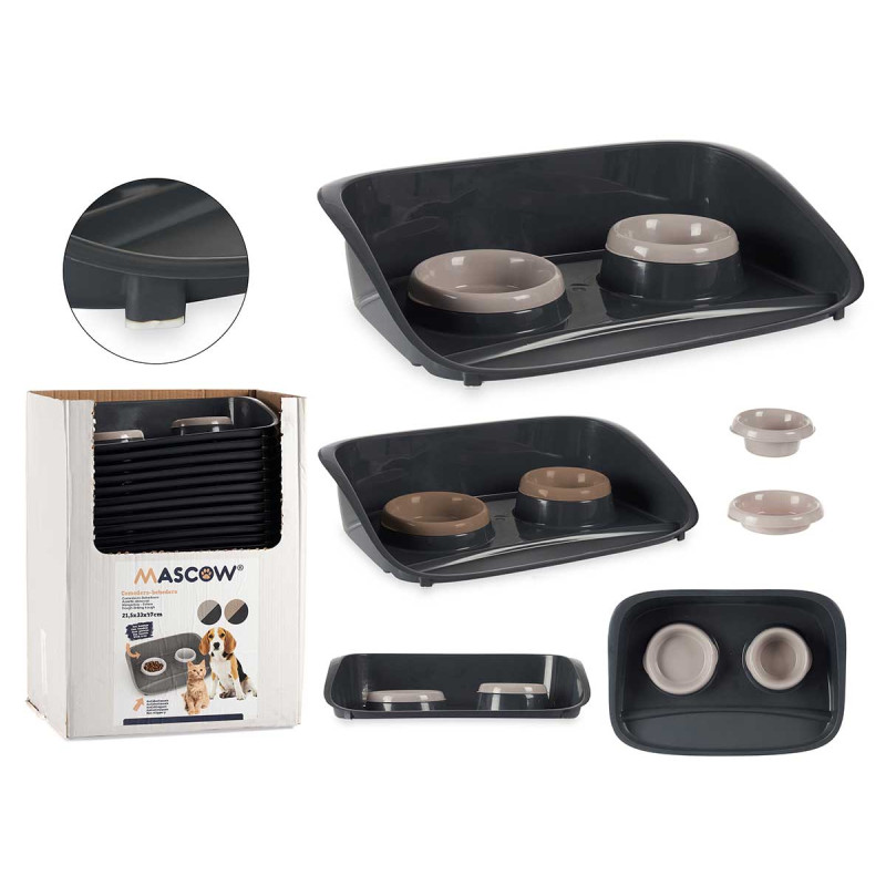 ASSORTED 2 COLOURS FEEDER AND TROUGH WITH TRAY 