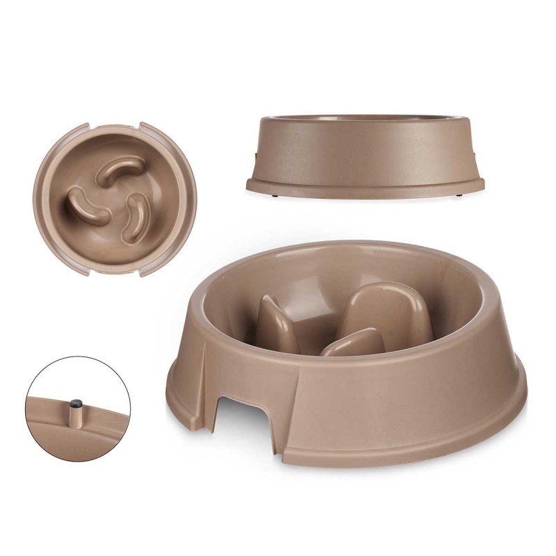 COMEDERO PLASTICO ALIMENTACION LENTA BEIGE