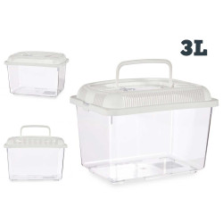 WHITE 24X17CM MEDIUM FISH TANK WITH HANDLE