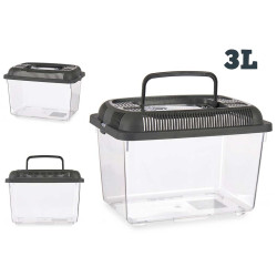 ANTHRACITE 24X17CM MEDIUM FISH TANK WITH HANDLE 