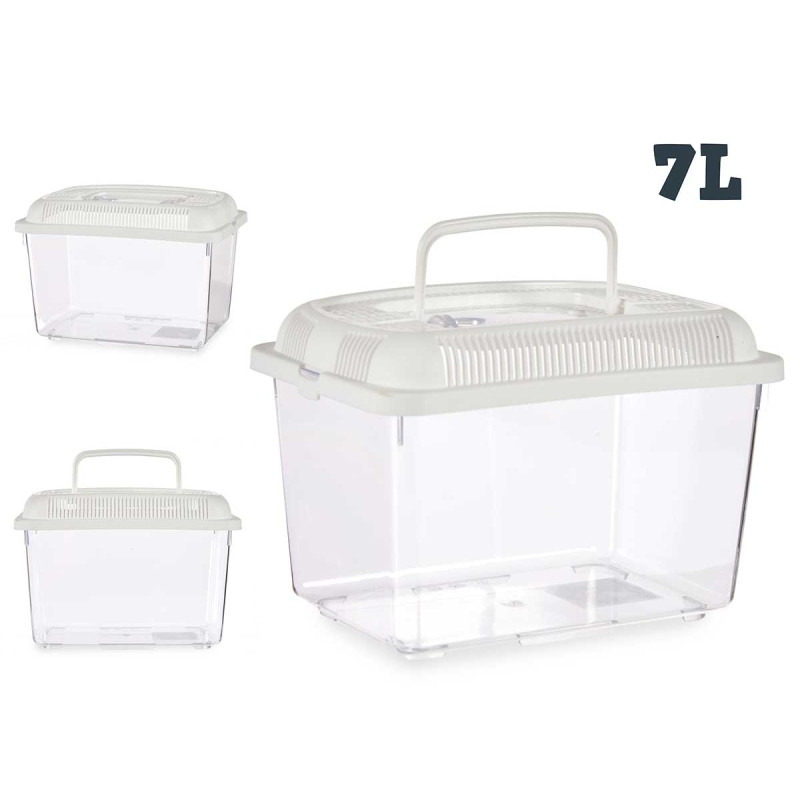 WHITE 30X20CM BIG FISH TANK WITH HANDLE 