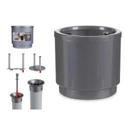 VASO PLASTICA CON RISERVA ACQUA 26CM ARGENTO