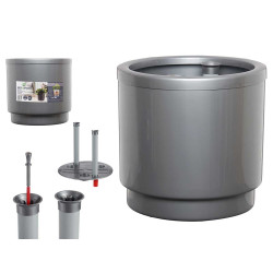VASO PLASTICA CON RISERVA ACQUA 32CM ARGENTO