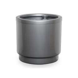 VASO PLASTICA CON RISERVA ACQUA 32CM ARGENTO
