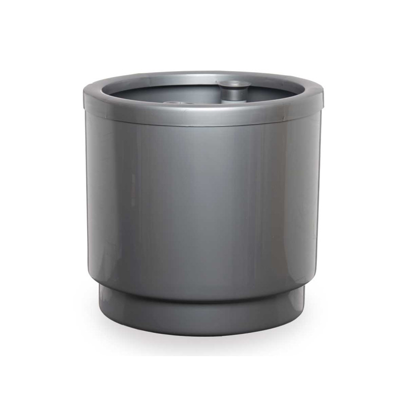 VASO PLASTICA CON RISERVA ACQUA 32CM ARGENTO