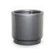 VASO PLÁSTICO COM RESERVA ÁGUA 32CM PRATA  