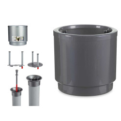 VASO PLASTICA CON RISERVA ACQUA 38CM ARGENTO