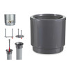 VASO PLÁSTICO COM RESERVA ÁGUA 38CM PRATA  